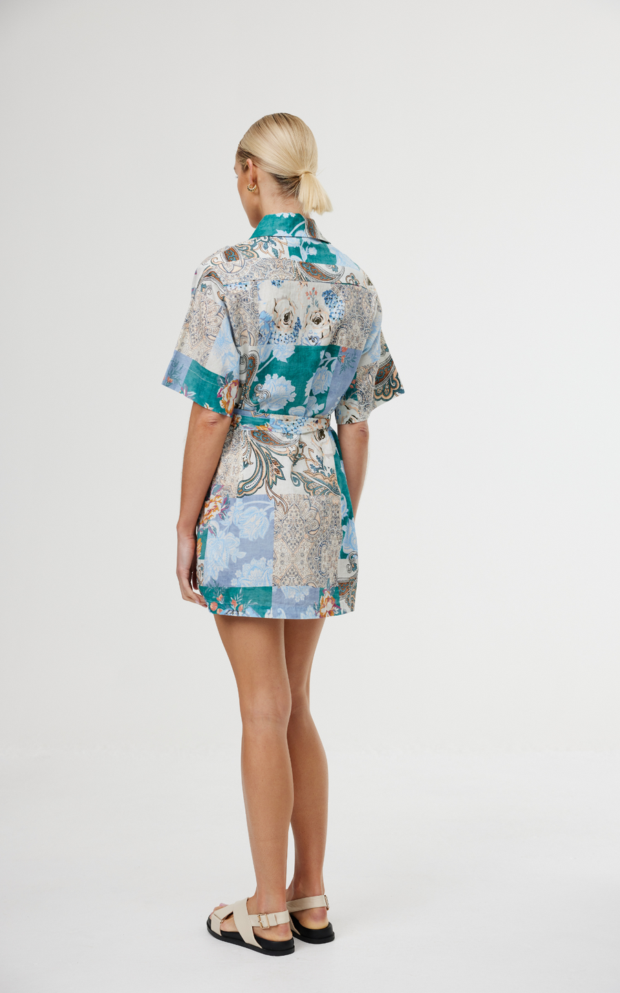 DRESS IMMY - CYAN PATCHWORK