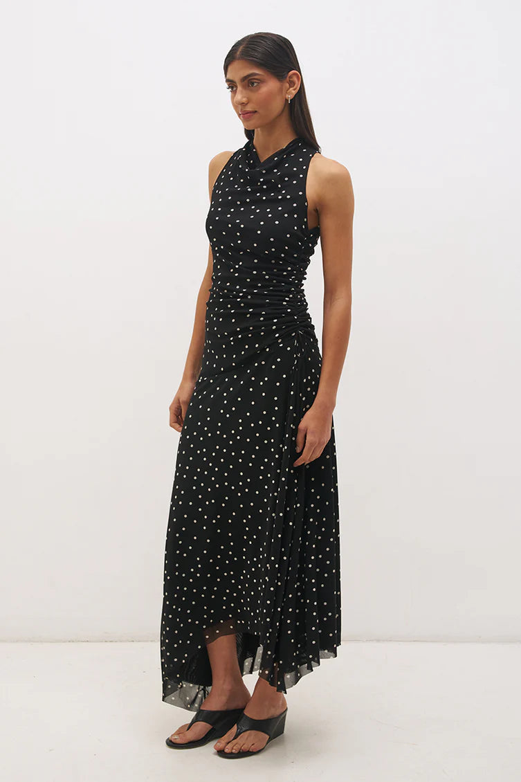 DRESS VESPER  POLKA DOT - BLACK BASE