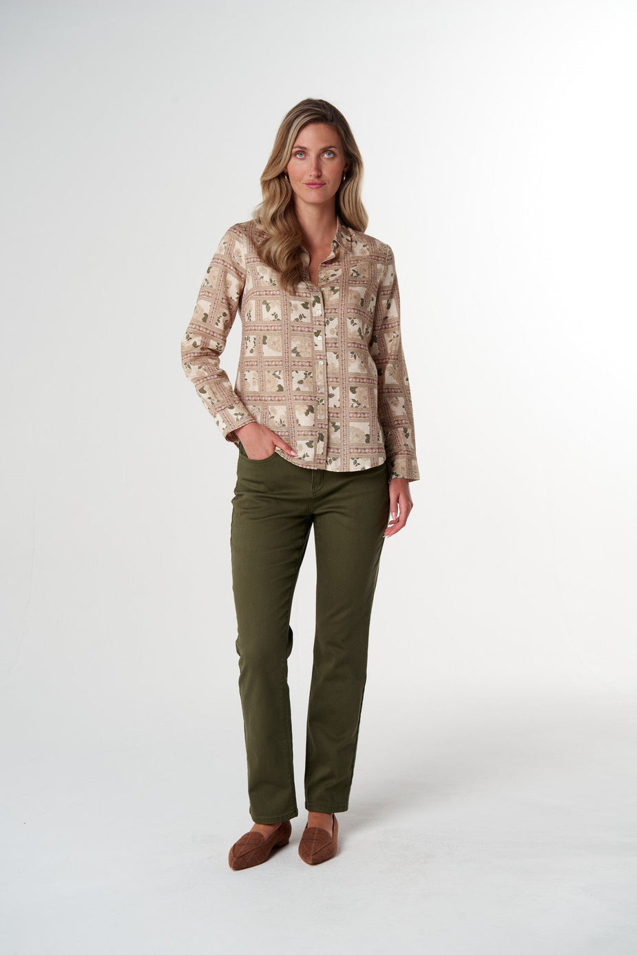 SHIRT CLASSIC LINEN/COTTON - TEXAS PRINT