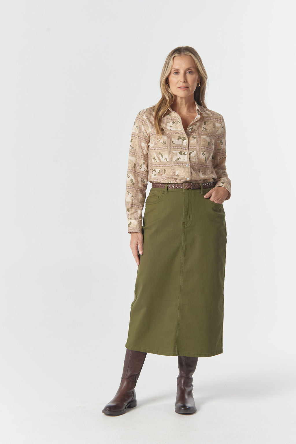 SHIRT CLASSIC LINEN/COTTON - TEXAS PRINT