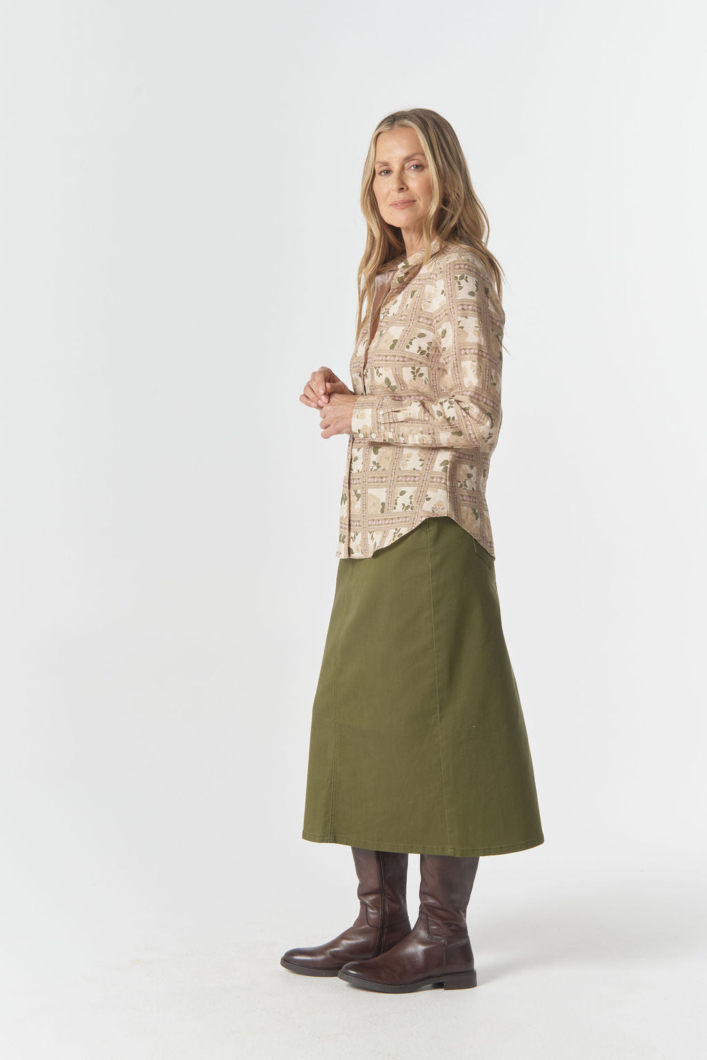 SHIRT CLASSIC LINEN/COTTON - TEXAS PRINT