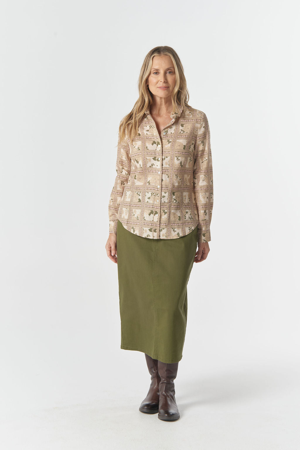 SHIRT CLASSIC LINEN/COTTON - TEXAS PRINT