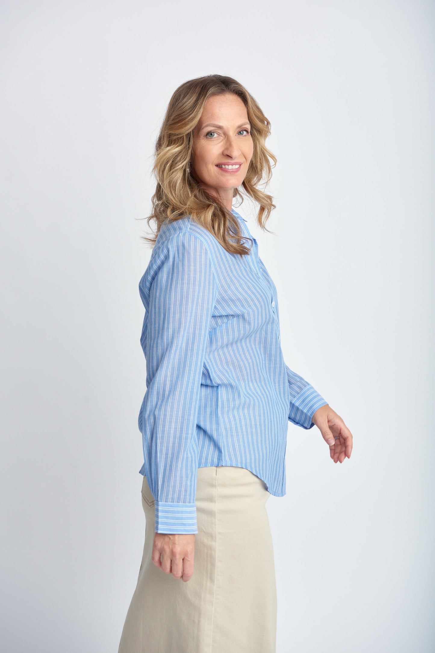 SHIRT COTTON LIGHTWEIGHT STRIPE - LAST ONE, SIZE 10