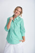 SHIRT 3/4 SLEEVE - GREEN STRIPE