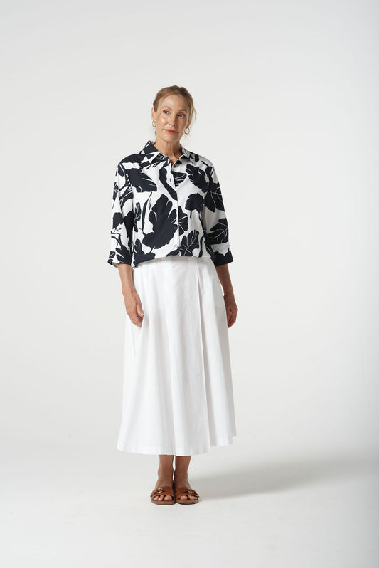 SHIRT LEAF PRINT 3/4 SLEEVE