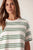 TEE STEVIE SLOUCHY - VANILLA/GREEN RETRO STRIPE