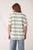 TEE STEVIE SLOUCHY - VANILLA/GREEN RETRO STRIPE