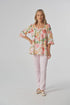 BLOUSE GOLDEN COTTON TRAPEZE - BLURRED FLORAL