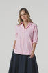 SHIRT CLASSIC COTTON 3/4 SLEEVE - PINK COSMOS STRIPE