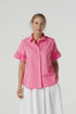 SHIRT DUNE COTTON RUFFLE SLEEVE - PINK COSMOS