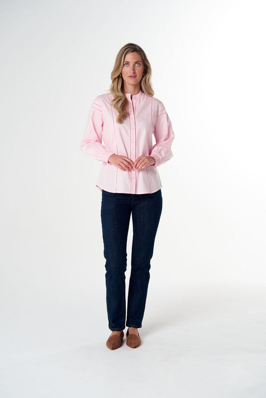 BLOUSE MISTY LADDER DETAIL COTTON - PINK A BOO