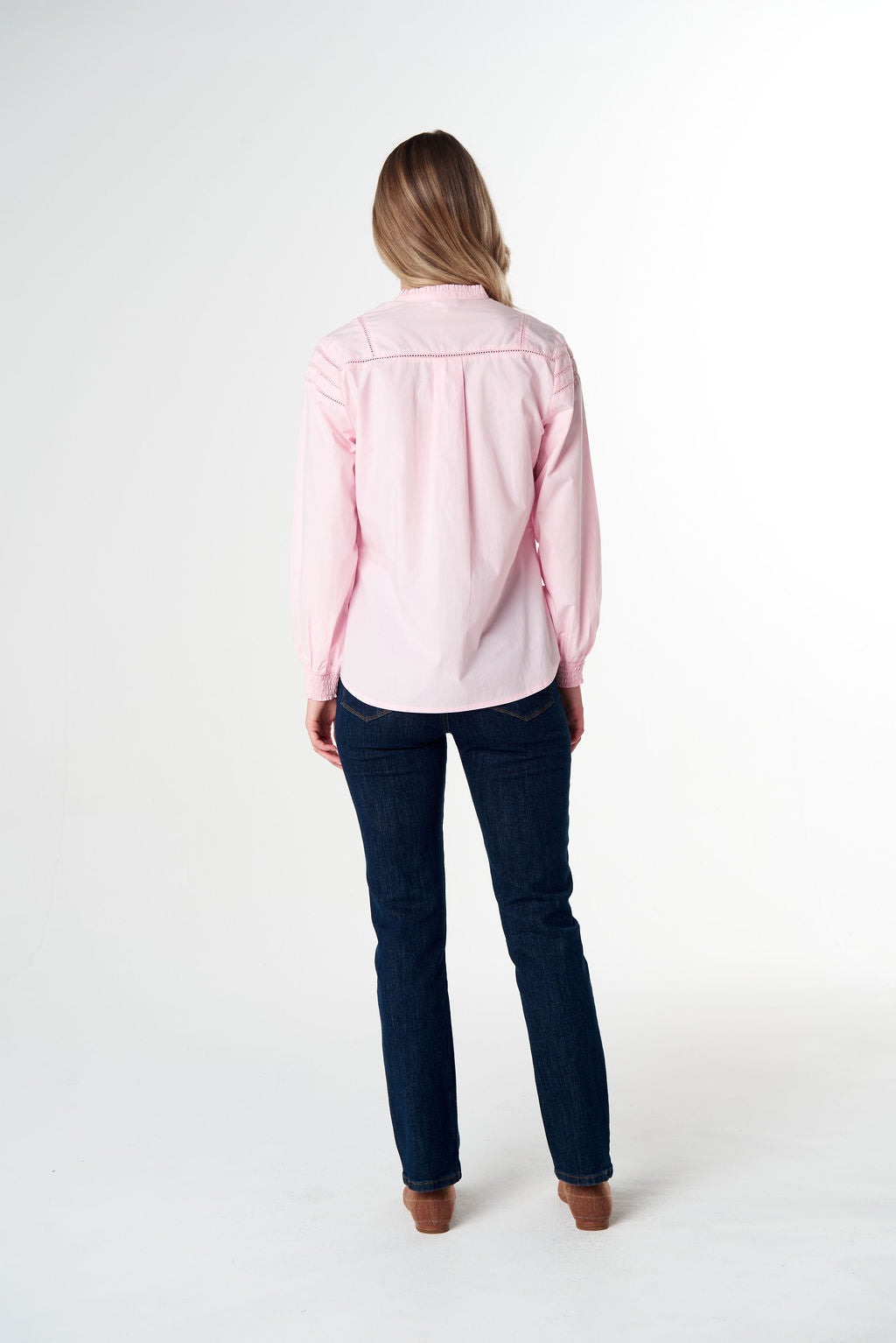 BLOUSE MISTY LADDER DETAIL COTTON - PINK A BOO