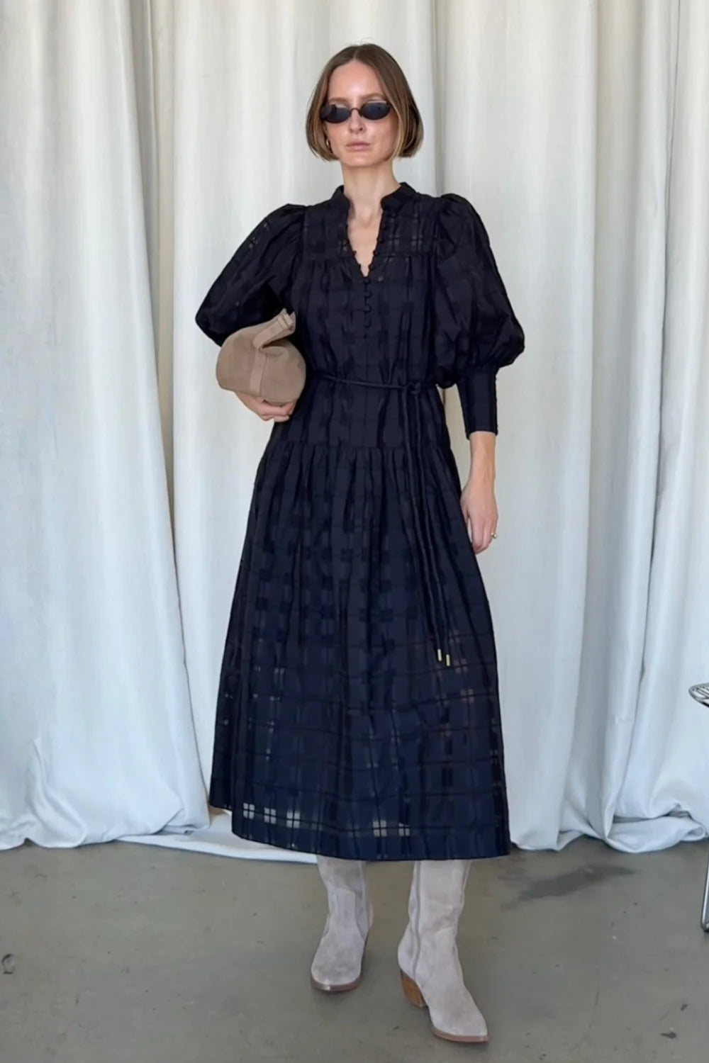 DRESS VESPER - BLACK CHECK