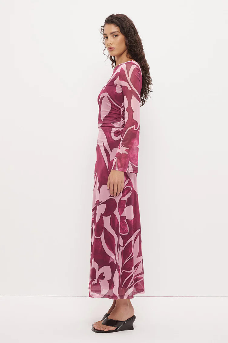DRESS PETA SHEER MAXI - FLORAL