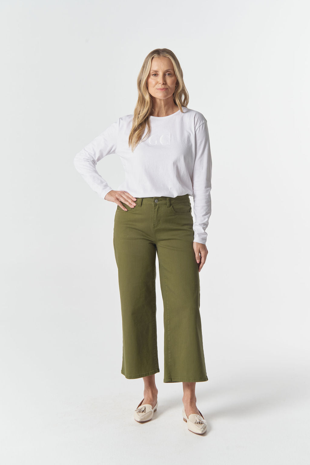 JEAN 5 POCKET CROP WIDE LEG