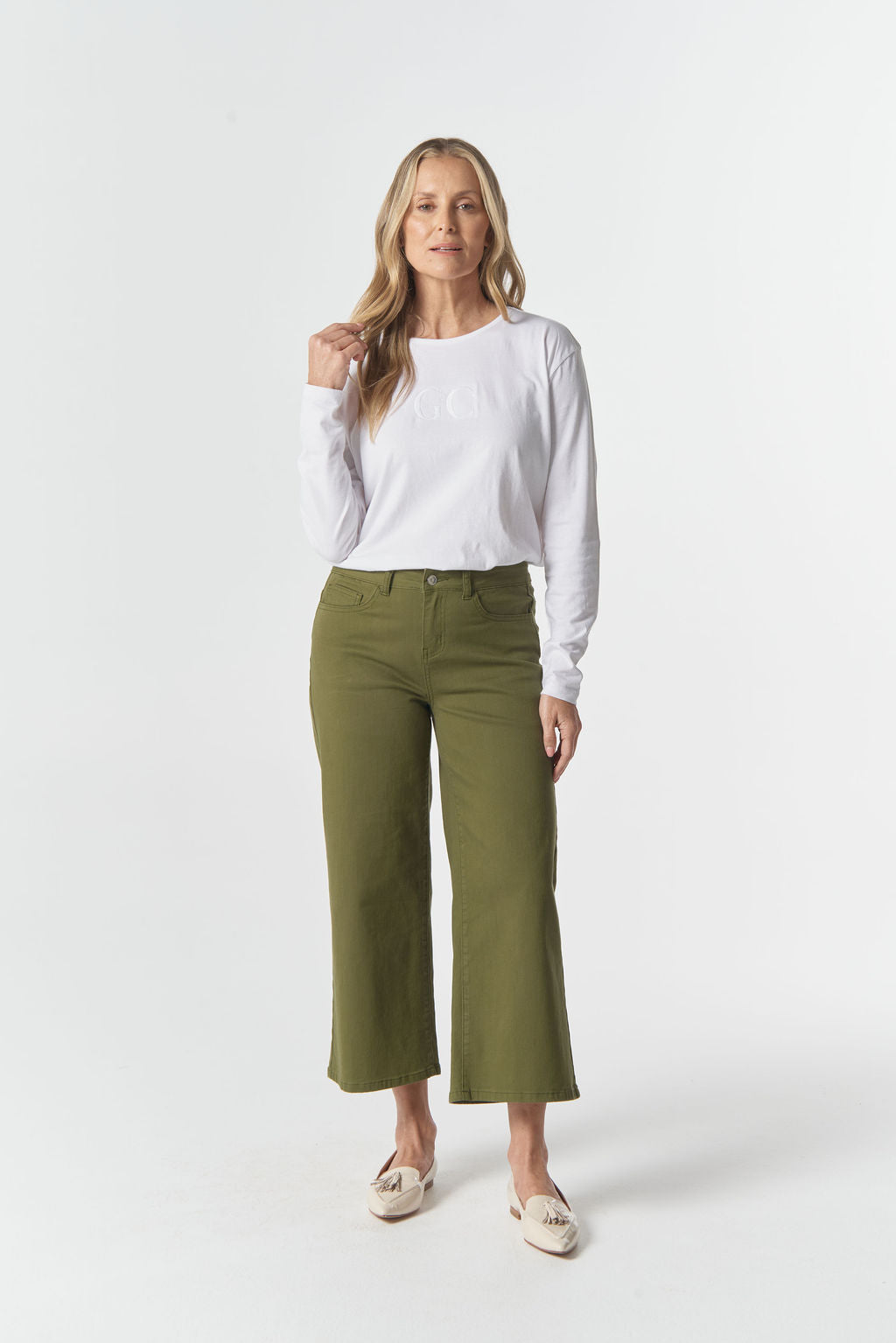 JEAN 5 POCKET CROP WIDE LEG