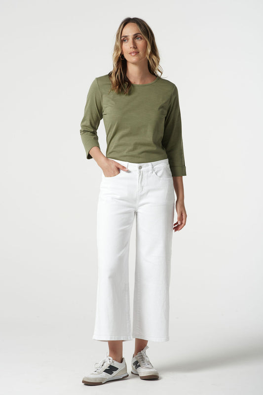 JEAN 5 POCKET CROP WIDE LEG