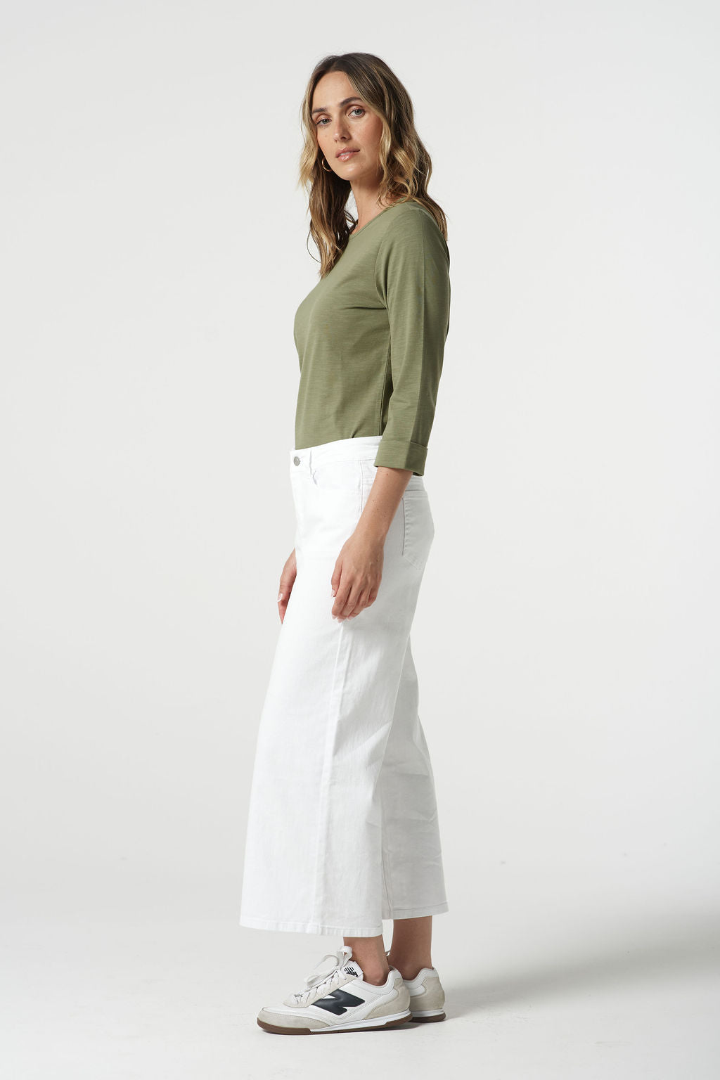 JEAN 5 POCKET CROP WIDE LEG