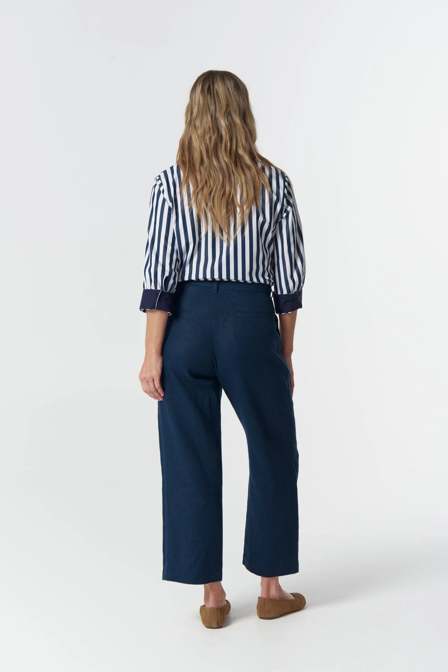 PANT STAPLE TAILORED LINEN - DARK NAVY