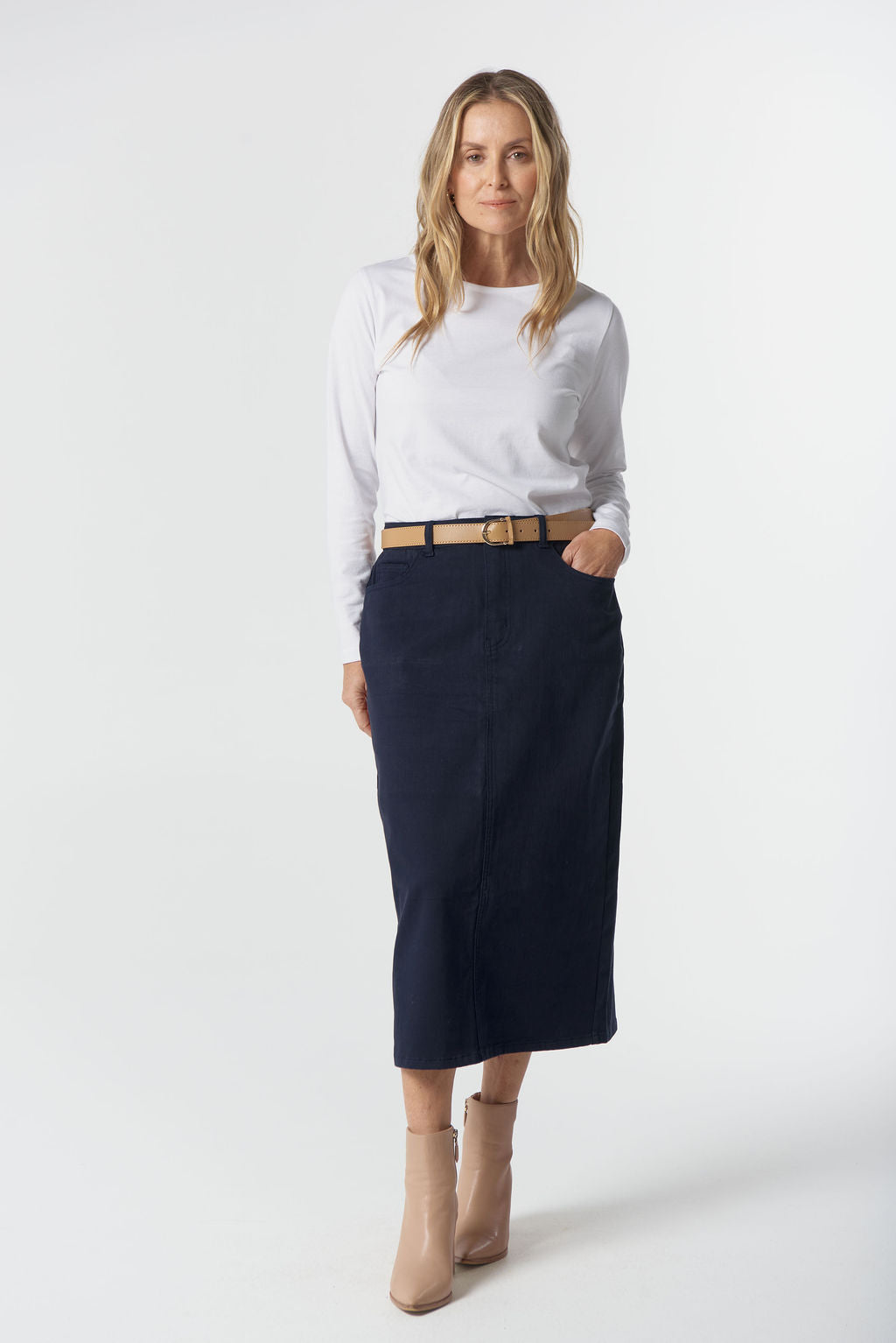 SKIRT 5 POCKET MAXI - DARK NAVY