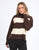 JUMPER CANTEBURY KNIT - COFFEE QUARTZ & WHITE
