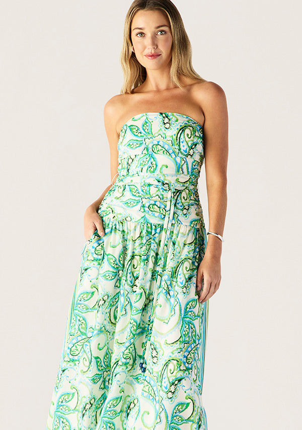 DRESS TARA PRINT STRAPLESS