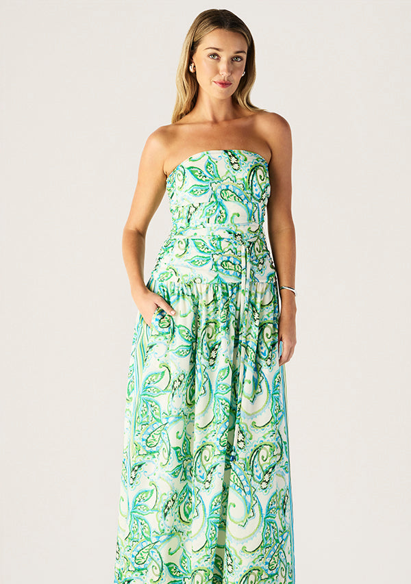 DRESS TARA PRINT STRAPLESS