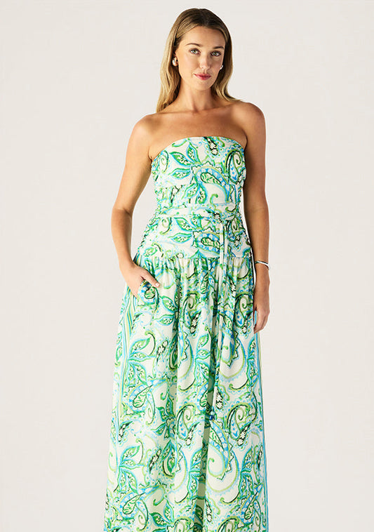 DRESS TARA PRINT STRAPLESS