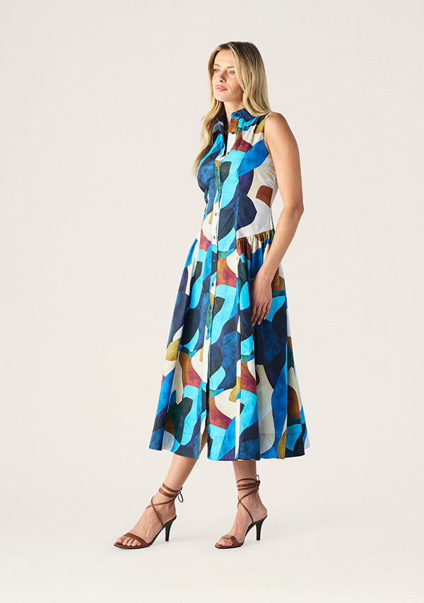 DRESS CELESTIA PRINT MIDI