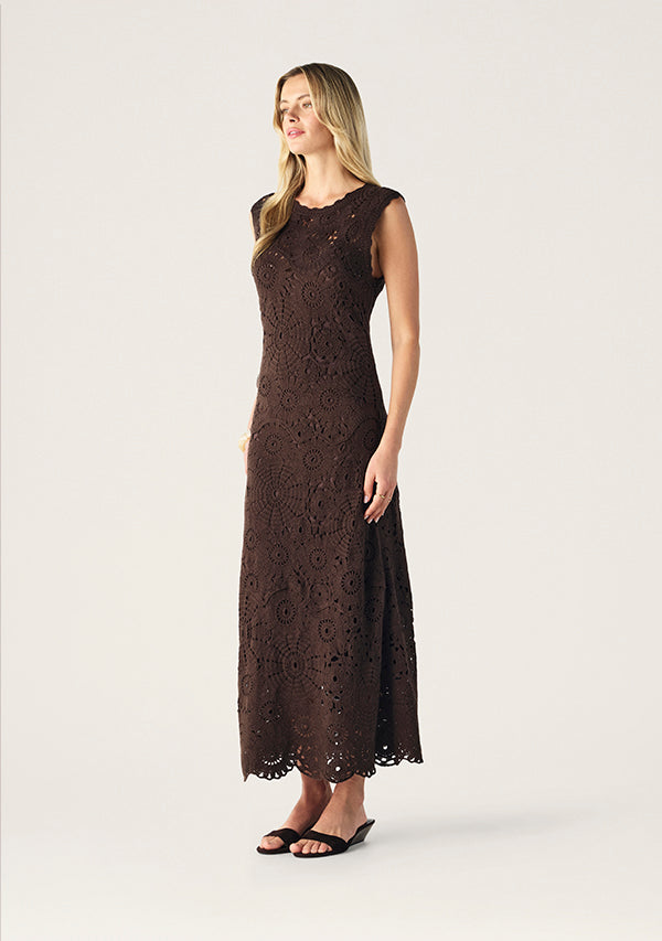 DRESS ANOUK CHROCHET - DARK CHOCOLATE
