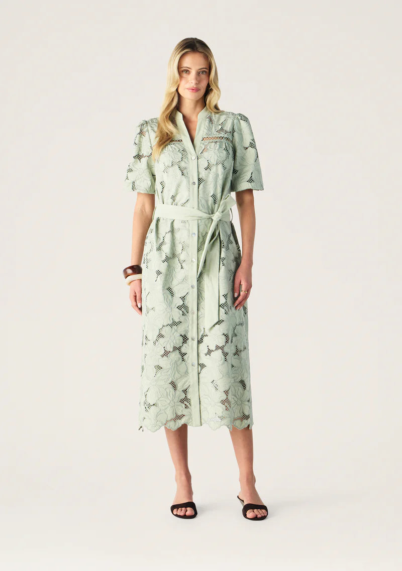 DRESS WHISPER EMBROIDERY SHIRT DRESS