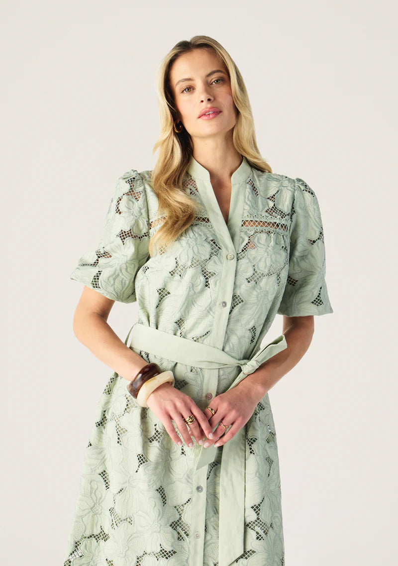 DRESS WHISPER EMBROIDERY SHIRT DRESS