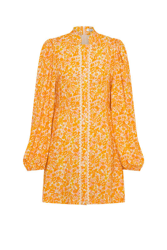 DRESS HIGH COLLAR MINI - ASHBURY HONEY