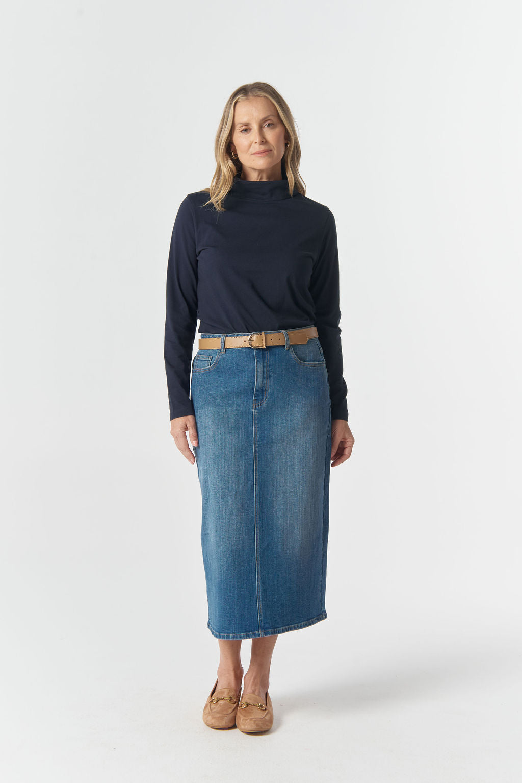 TOP THE TRADITIONAL COTTON SKIVVY - NAVY