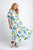 DRESS PUFF SLEEVE BUTTON THROUGH - BLUE HYDRANGEA PRINT