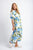 DRESS PUFF SLEEVE BUTTON THROUGH - BLUE HYDRANGEA PRINT