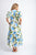 DRESS PUFF SLEEVE BUTTON THROUGH - BLUE HYDRANGEA PRINT