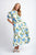 DRESS PUFF SLEEVE BUTTON THROUGH - BLUE HYDRANGEA PRINT