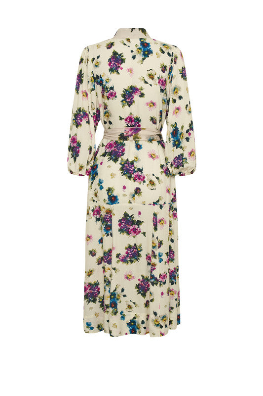 DRESS DITSY DROP WAIST MIDI
