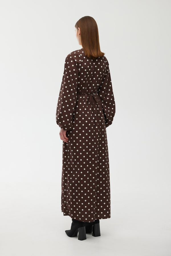 DRESS INES WRAP MAXI - DOTTY