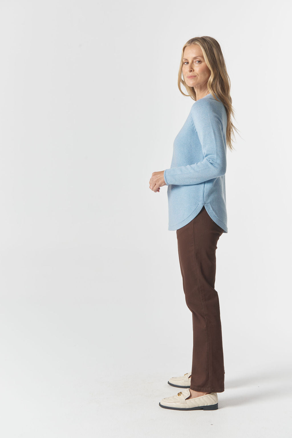 JUMPER THE CLASSIC MERINO COTTON RAGLAN - AIR BLUE