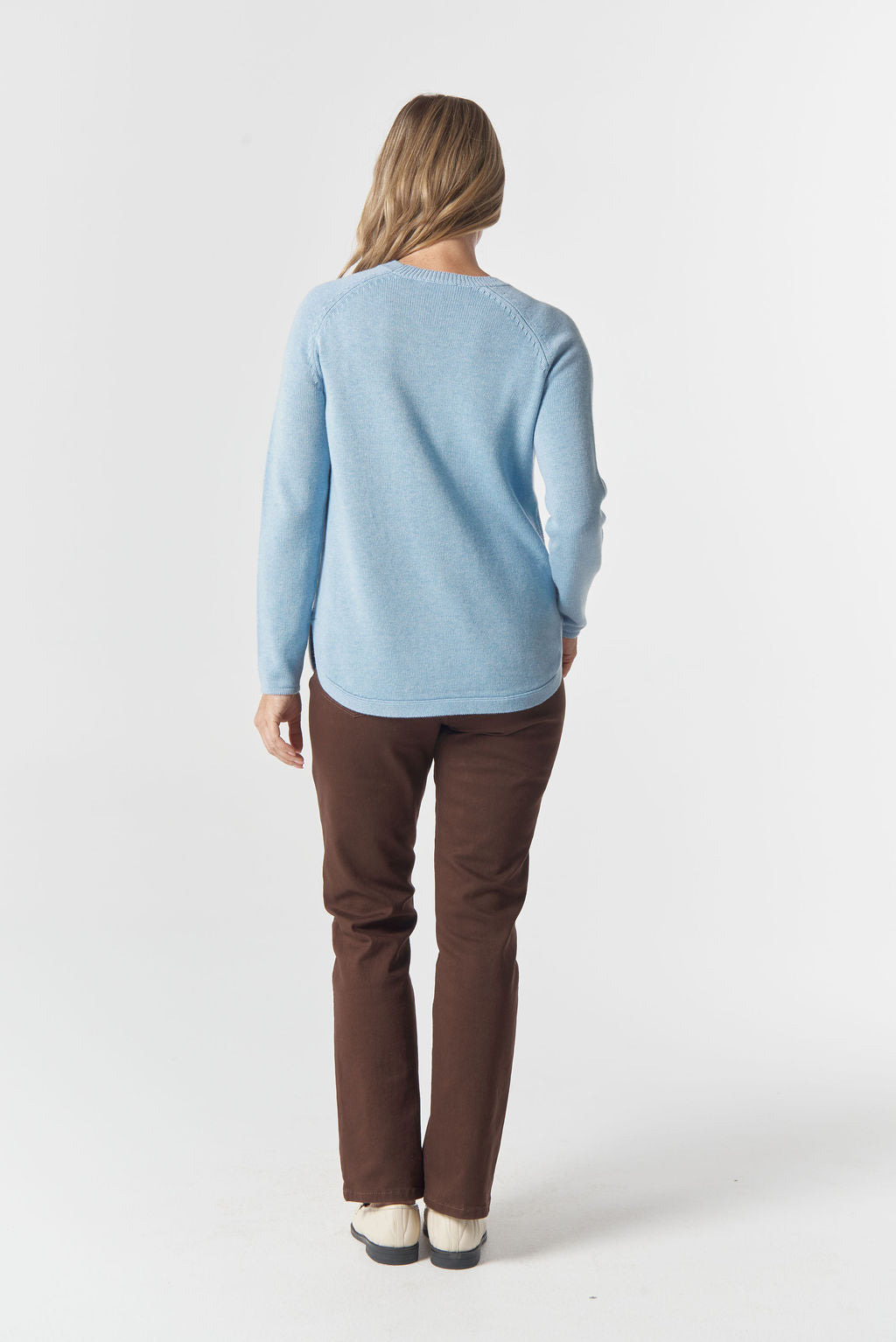 JUMPER THE CLASSIC MERINO COTTON RAGLAN - AIR BLUE