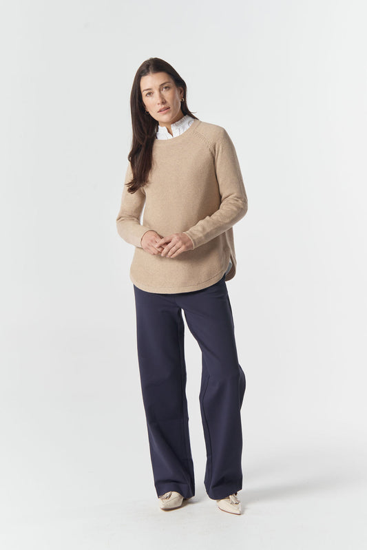 JUMPER THE CLASSIC MERINO COTTON RAGLAN - BRECCIA