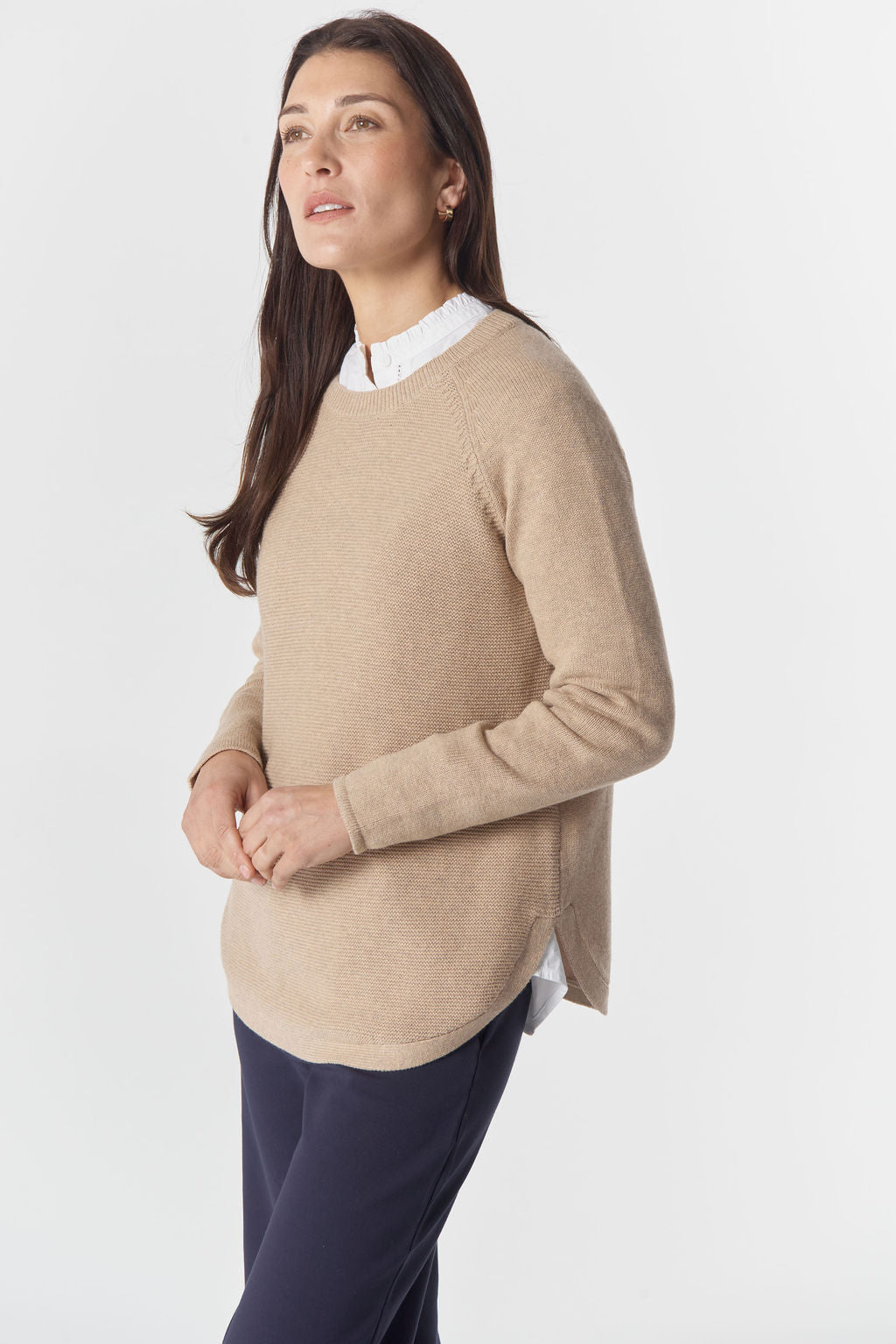 JUMPER THE CLASSIC MERINO COTTON RAGLAN - BRECCIA