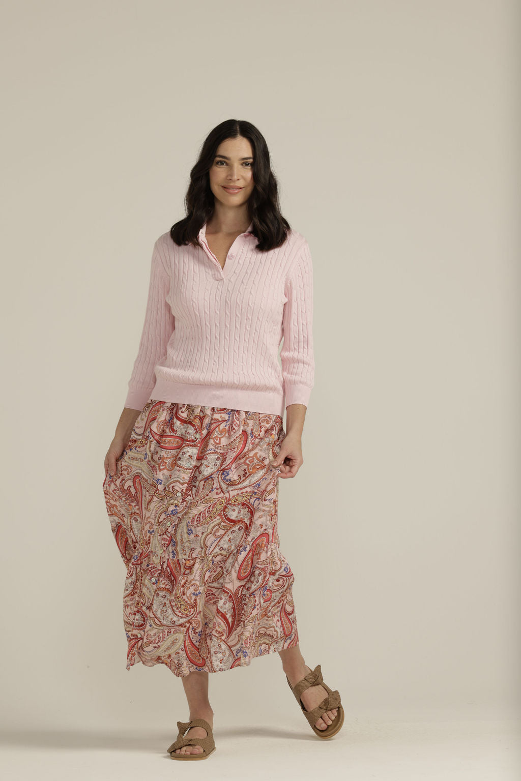 JUMPER CABLE KNIT 3/4 SLEEVE - FINAL SIZES