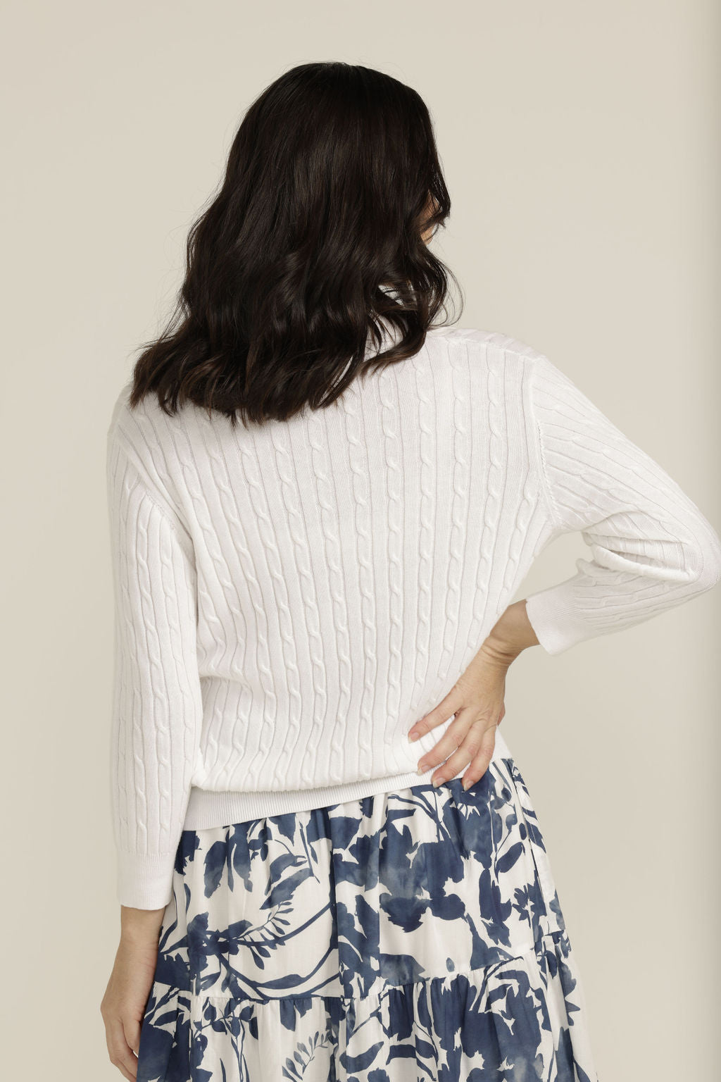 JUMPER CABLE KNIT 3/4 SLEEVE - FINAL SIZES
