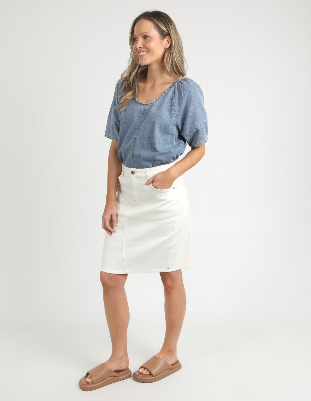 SKIRT BELLE DENIM - VINTAGE WHITE