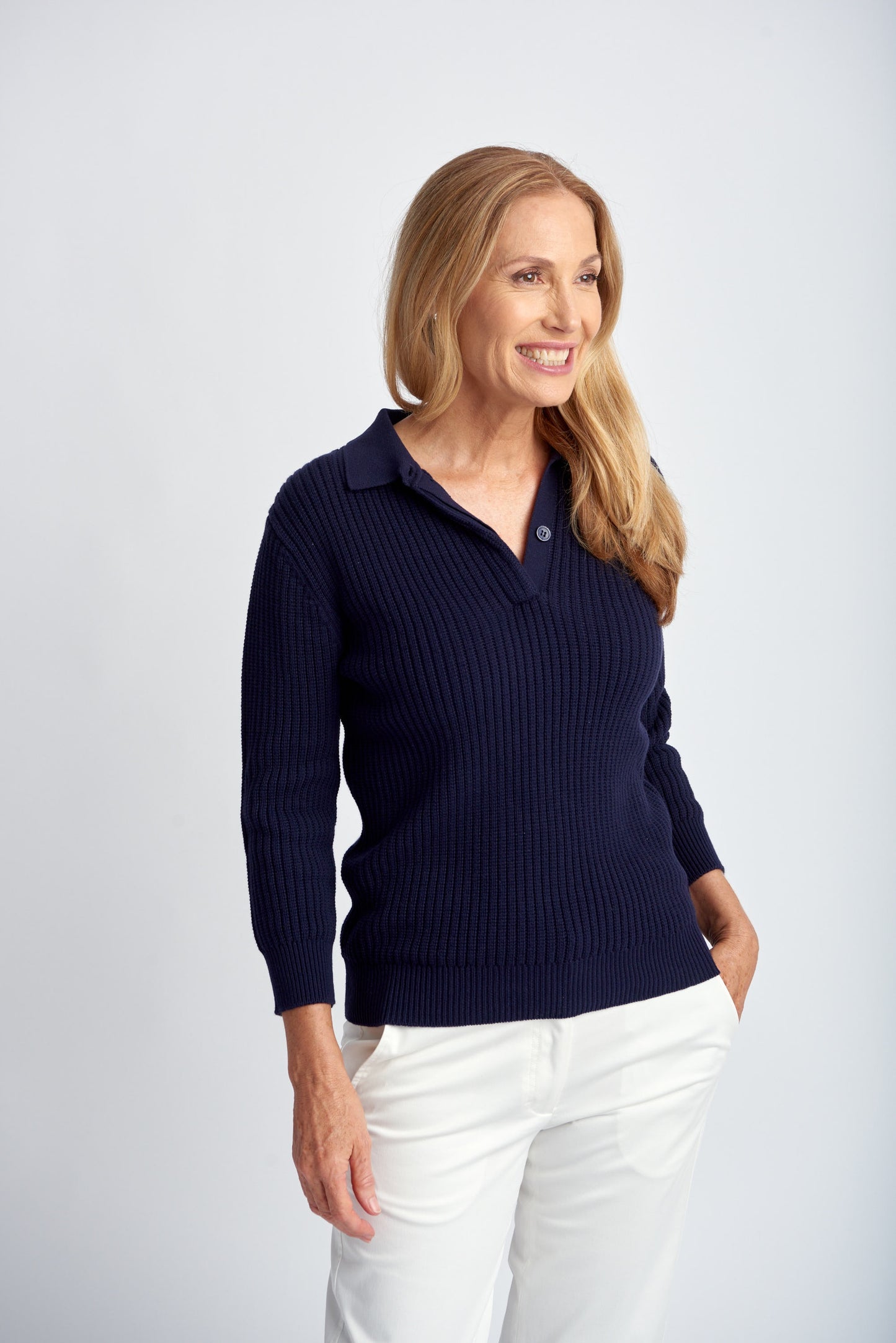 TOP NAVY KNIT - LAST ONE, SIZE 10