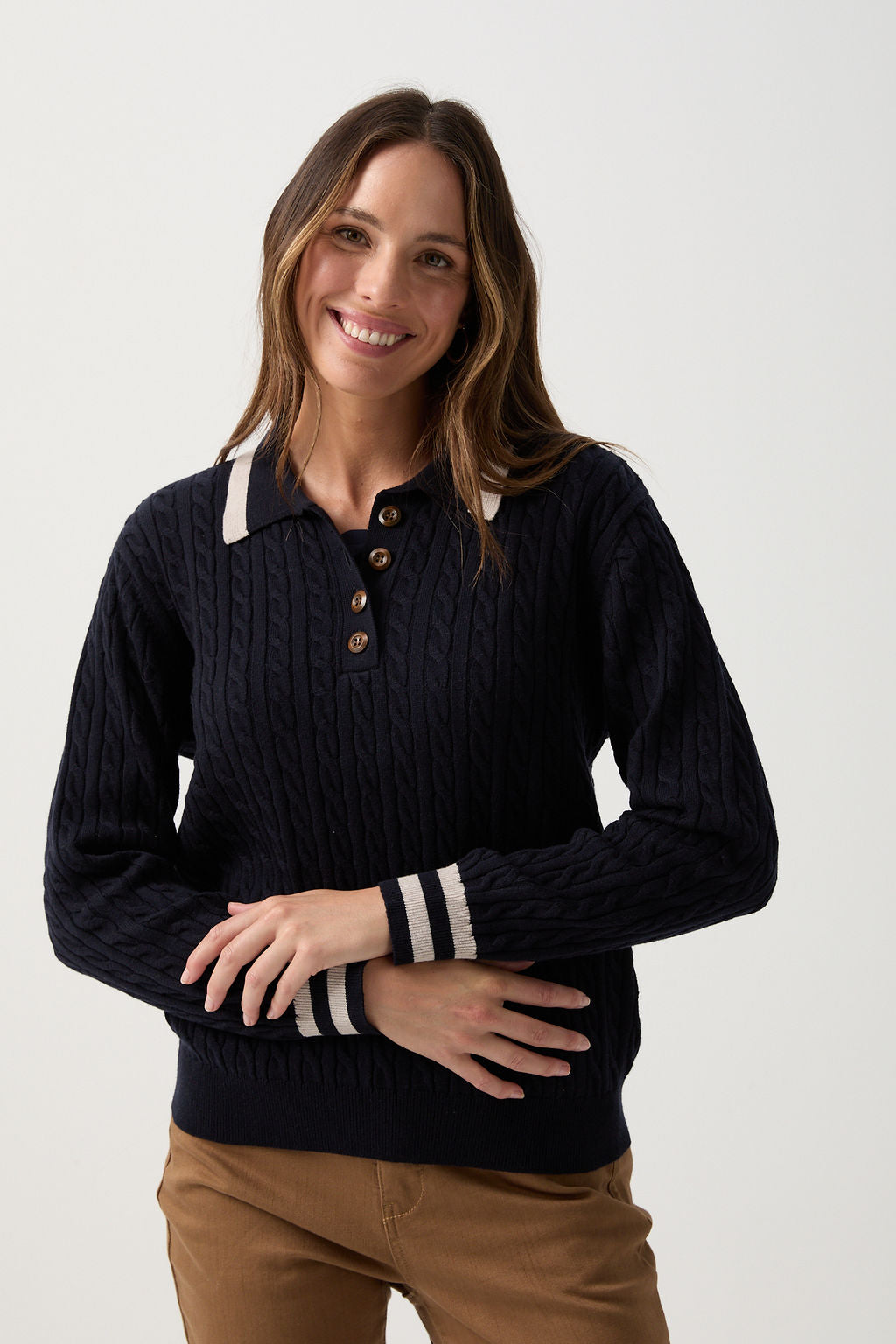 JUMPER MERINO COTTON CABLE KNIT