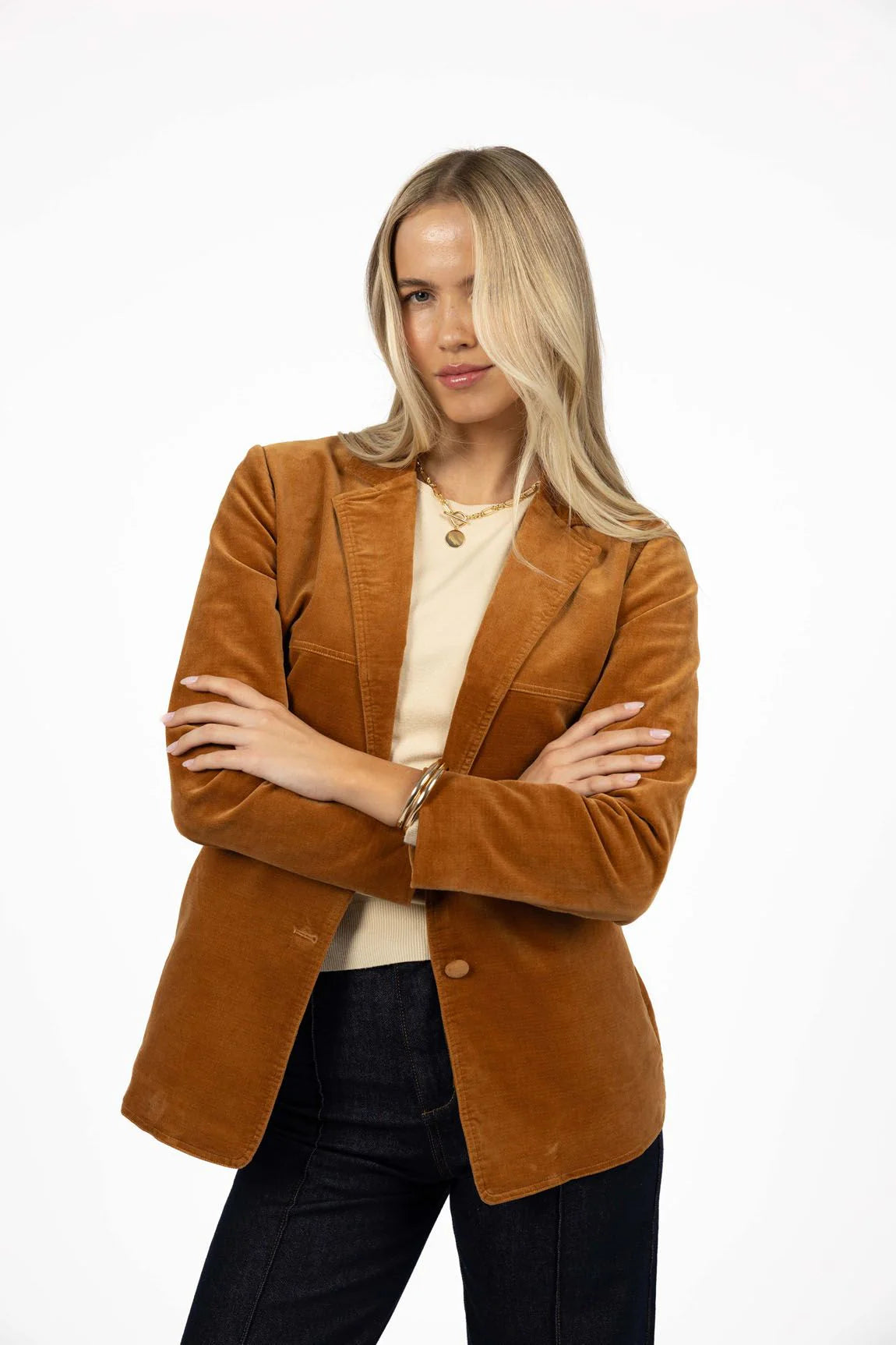 COAT VA VA VELOUR - CAMEL